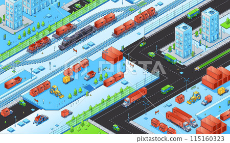 Cargo and shipping distribution center Cargo and shipping distribution center 115160323