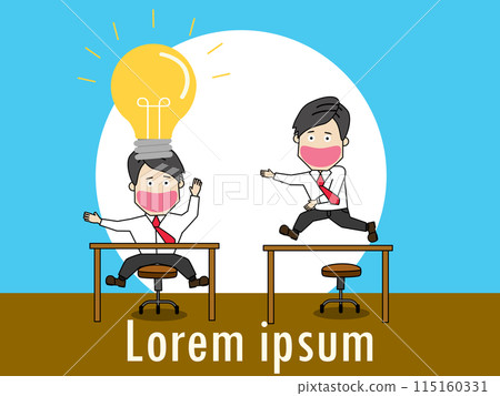 businessman get the idea lightbulb head. businessman get the idea lightbulb head. 115160331