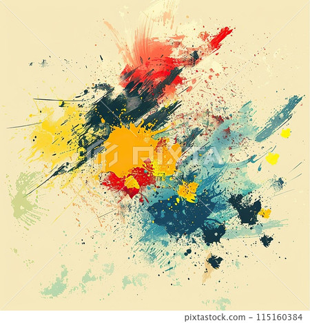 Bright watercolor spots, blots on sheets of paper. 115160384