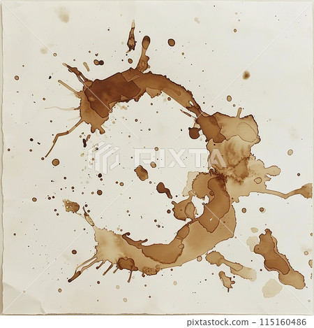 Spilled coffee, abstraction on brown paper. Spilled coffee, abstraction on brown paper. 115160486
