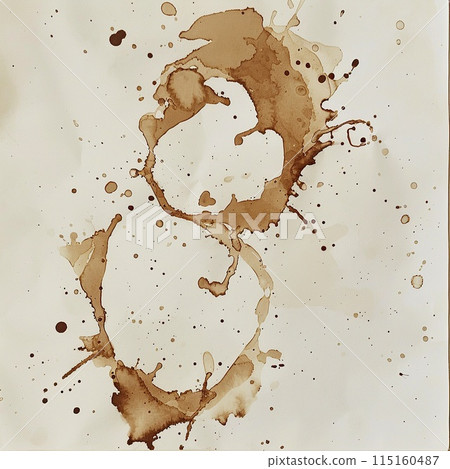 Spilled coffee, abstraction on brown paper. Spilled coffee, abstraction on brown paper. 115160487