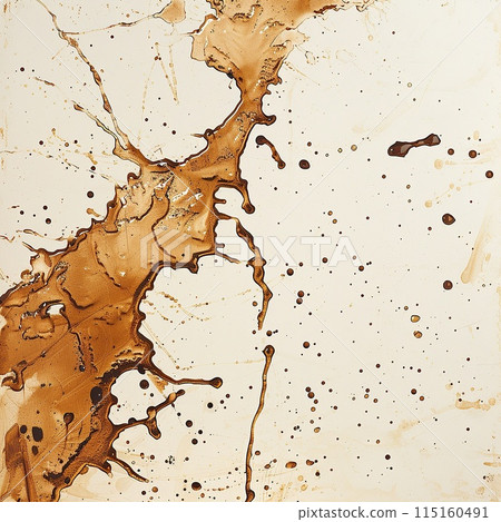 Spilled coffee, abstraction on brown paper. 115160491