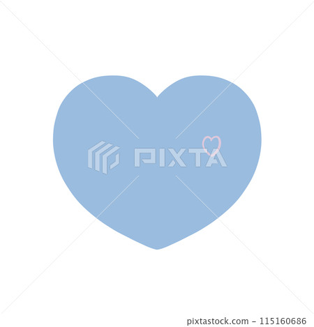Hand-drawn heart - Gentle sky blue (soft blue x soft lavender) 115160686