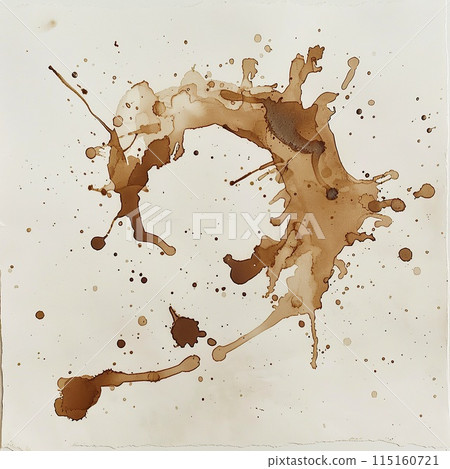 Spilled coffee, abstraction on brown paper. 115160721