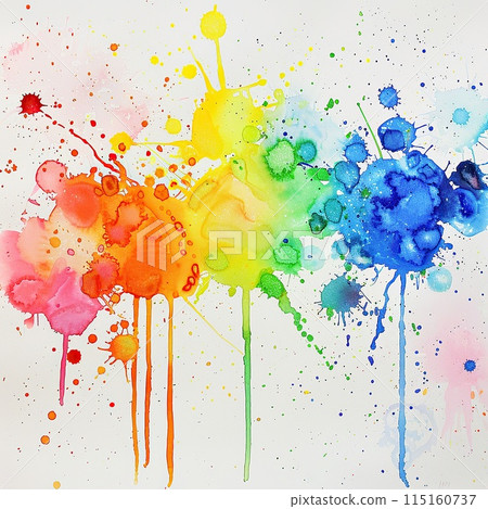 Bright watercolor spots, blots on sheets of paper. Bright watercolor spots, blots on sheets of paper. 115160737