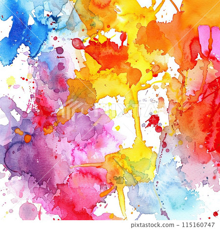 Bright watercolor spots, blots on sheets of paper. Bright watercolor spots, blots on sheets of paper. 115160747