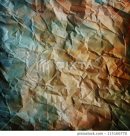 Grunge texture of old, multi-colored crumpled paper. Grunge texture of old, multi-colored crumpled paper. 115160778
