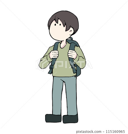 一個人背著背包準備出門 一個人背著背包準備出門 115160965