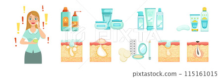 Skin Care and Moisturizing Cosmetic Product Tube Vector Set 115161015