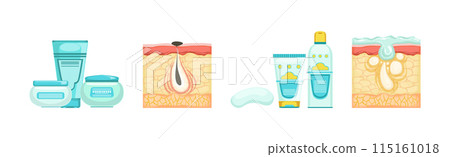 Skin Care and Moisturizing Cosmetic Product Tube Vector Set 115161018
