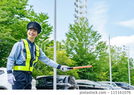 Security guard to guide traffic 115161076