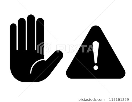 Warning stop icon 115161239