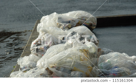 A lot of trash lined up A lot of trash lined up 115161304
