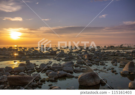 Beautiful landscape with stones in The Baltic Sea Beautiful landscape with stones in The Baltic Sea 115161403