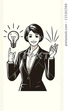 A middle-aged woman with an idea 115161569