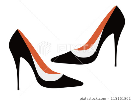 Illustration of black high heels 115161861