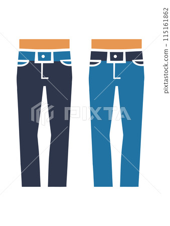 Illustration of people wearing jeans of different colors 115161862