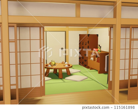 Illustration of a Showa retro room Illustration of a Showa retro room 115161898