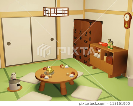 Illustration of a Showa retro room Illustration of a Showa retro room 115161900