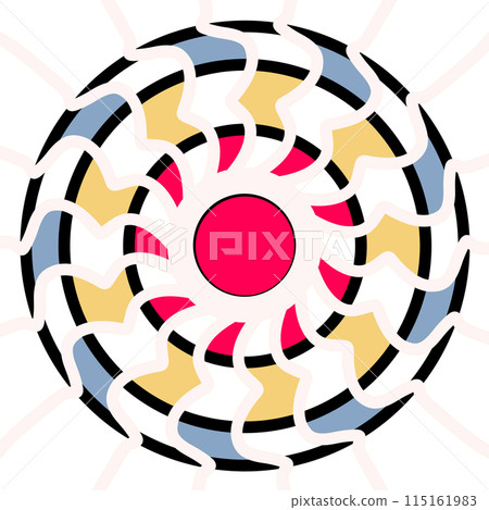 round blue spiral tunnel, round line icon 115161983