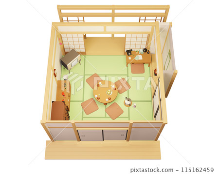 Illustration of a Showa retro room 115162459