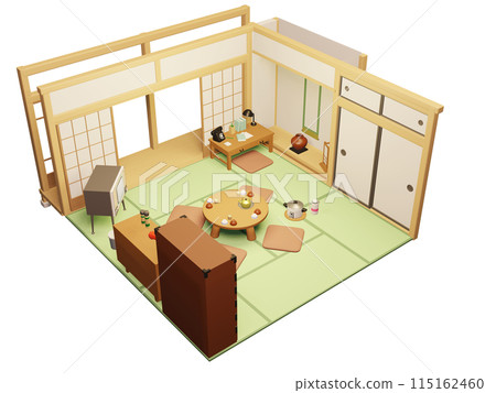 Illustration of a Showa retro room 115162460