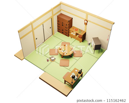 Illustration of a Showa retro room 115162462