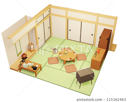 Illustration of a Showa retro room Illustration of a Showa retro room 115162463
