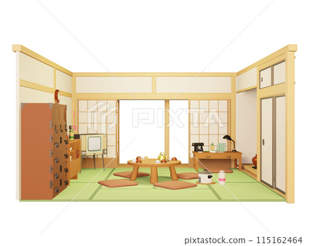 Illustration of a Showa retro room 115162464