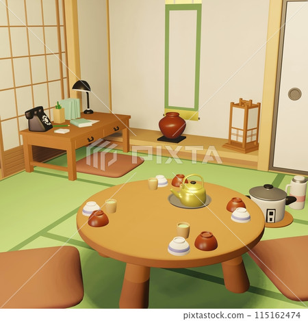 Illustration of a Showa retro room Illustration of a Showa retro room 115162474