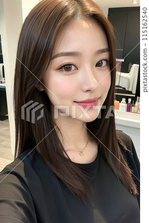 Woman turning around at the beauty salon Woman turning around at the beauty salon 115162540