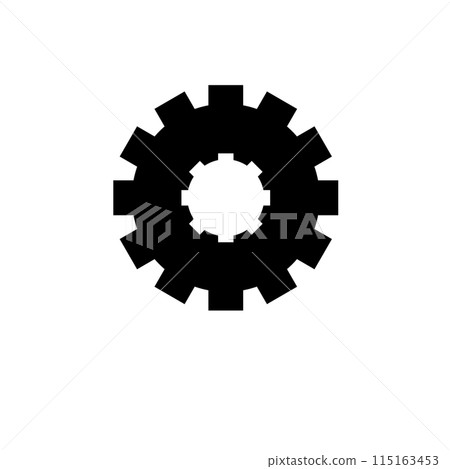 Clock Gear Wheels, Wheel Train Solid Flat Vector Icon Isolated on White Background Clock Gear Wheels, Wheel Train Solid Flat Vector Icon Isolated on White Background 115163453