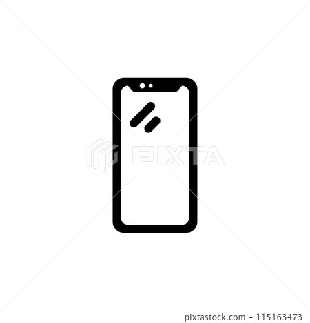 Smartphone, Mobile Phone Solid Flat Vector Icon Isolated on White Background Smartphone, Mobile Phone Solid Flat Vector Icon Isolated on White Background 115163473