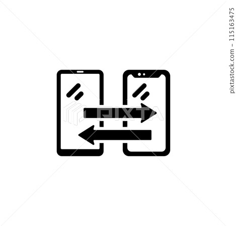 Contactless Payment Mobile Phones, Transferring Money Solid Flat Vector Icon Isolated on White Background Contactless Payment Mobile Phones, Transferring Money Solid Flat Vector Icon Isolated on White Background 115163475