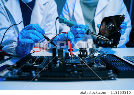 Repairing and upgrade mobile phone, electronic, computer hardware and technology concept. 115163510