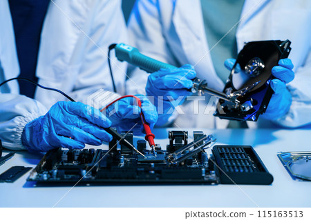 Repairing and upgrade mobile phone, electronic, computer hardware and technology concept. 115163513