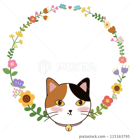 cute cat with flowers 115163795