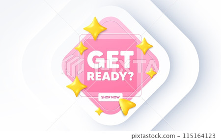 Get ready tag. Neumorphic promotion banner. Special offer sign. Advertising discounts symbol. Get ready message. 3d stars with cursor pointer. Vector Get ready tag. Neumorphic promotion banner. Special offer sign. Advertising discounts symbol. Get ready message. 3d stars with cursor pointer. Vector 115164123