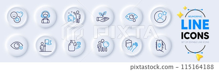 Support, Best friend and Blood line icons for web app. Pack of Helping hand, Electric app, Myopia pictogram icons. Search people, Smile, Strategy signs. Leadership, Wash hands. Vector Support, Best friend and Blood line icons for web app. Pack of Helping hand, Electric app, Myopia pictogram icons. Search people, Smile, Strategy signs. Leadership, Wash hands. Vector 115164188