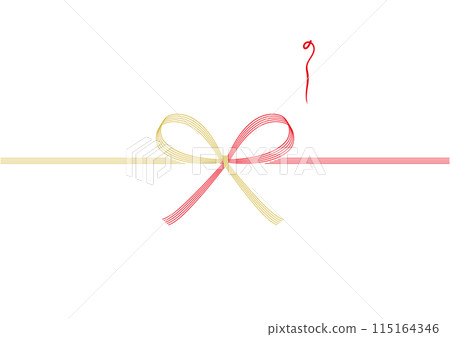 水引蝴蝶結紅色和金色 noshi 115164346