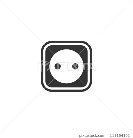 Power socket icon flat 115164391