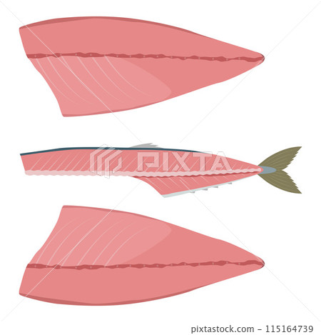 三塊磨碎的鯖魚的插圖 三塊磨碎的鯖魚的插圖 115164739