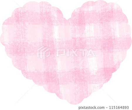 Cute coquette pink plaid heart shape 115164893