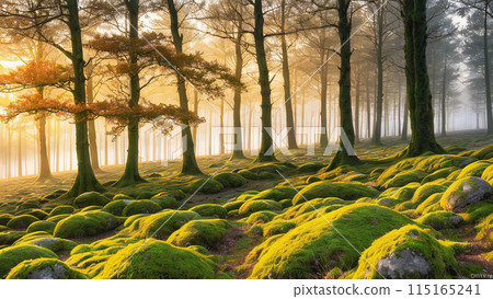 forest with moss forest with moss 115165241