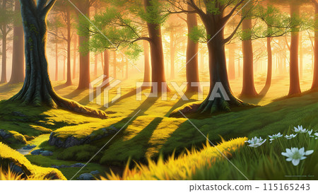 forest with moss forest with moss 115165243