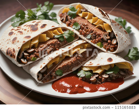 fresh tortilla portion 115165883