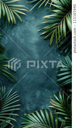 Lush Green Monstera Leaves Close-Up In A Tropical Rainforest 115165940