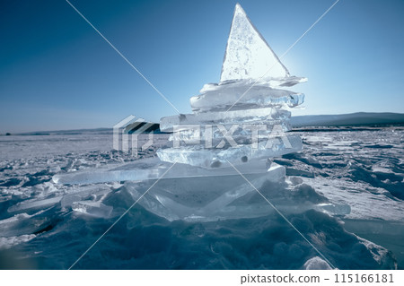 Pieces of crystal clear lake ice Pieces of crystal clear lake ice 115166181