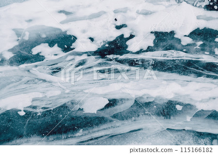 Cracks and bubbles in the ice of Lake Baikal 115166182
