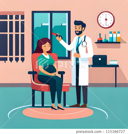 Pregnant woman, concept illustration 115166727